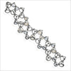 Icona Rock Crystal & Pearl Double Row Bracelet in sterling silver plated with rhodium