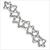 Icona Rock Crystal & Pearl Double Row Bracelet in sterling silver plated with rhodium