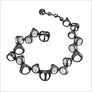 Icona Sterling Silver plated with Black Rhodium Bracelet with Rock Crystal