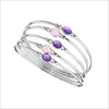 Lolita Amethyst & Rose Quartz Bangle in Sterling Silver