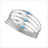 Lolita Blue Topaz & Green Amethyst Bangle in Sterling Silver