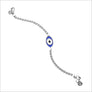 Diamanté Evil Eye Charm Bracelet in Sterling Silver