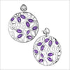 Medallion Purple Quartz Large Earrings in Sterling Silver