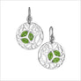 Medallion Green Quartz Small Earrings in Sterling Silver