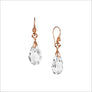 Icona Rock Crystal Drop Earrings in Sterling Silver Plated with Rose Gold