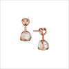 Icona Rock Crystal Earrings in Sterling Silver Plated with Rose Gold