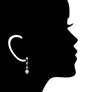Icona Pearl & Diamond Dangle Earrings in Sterling Silver