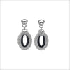Motif Black Enamel Earrings in Sterling Silver