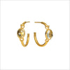 Lolita Green Amethyst Hoop Earrings in Sterling Silver plated with 18k Yellow Gold