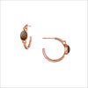 Lolita Smoky Quartz Hoop Earrings in Sterling Silver plated with 18k Rose Gold