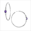 Lolita Amethyst Hoop Earrings in Sterling Silver