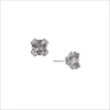Soirée Rock Crystal Quartz & Diamond Stud Earrings in Sterling Silver