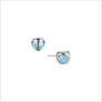 Icona Blue Topaz Stud Earrings in sterling silver plated with rhodium