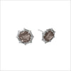 Icona Smoky Quartz and Diamond Studs in Sterling Silver