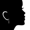 Diamanté Pearl Dangle Earrings in Sterling Silver