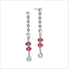 Diamanté Garnet Dangle Earrings in Sterling Silver