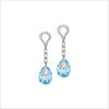 Fiamma 18K Gold Drop Earrings with Blue Topaz & Diamonds
