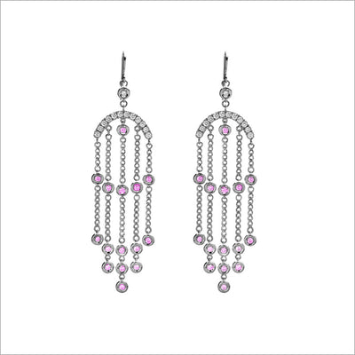 Eterno 18K White Gold & Pink Tourmaline Earring