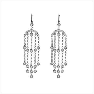 Eterno 18K White Gold & Diamond Earrings