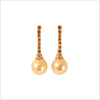 Couture 18K Gold & Golden Pearl Earrings with Golden Diamonds