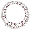 Couture 18K White Gold Necklace with Pearl, Ruby & Diamonds