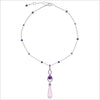 Couture 18K White Gold Necklace with Amethyst & Kunzite