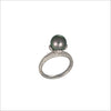 Couture 18K White Gold & Tahitian Pearl Ring with Diamonds
