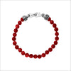 Men's Centauro Bamboo Coral Bead Bracelet with Sterling Silver Clasp