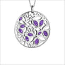 Medallion Amethyst Large Pendant in Sterling Silver