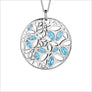 Medallion Blue Topaz Large Pendant in Sterling Silver