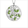 Medallion Green Quartz Large Pendant in Sterling Silver
