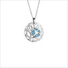 Medallion Blue Topaz Small Pendant in Sterling Silver
