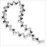Icona Black Onyx Necklace in Sterling Silver plated with Rhodium