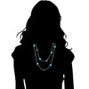 Icona Turquoise 42" Necklace in Sterling Silver