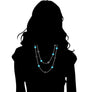 Icona Turquoise 42" Necklace in Sterling Silver