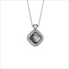 Motif Black Mother of Pearl Necklace in Sterling Silver with Diamonds