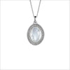 Motif Mother of Pearl & Diamond Necklace in Sterling Silver