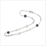 Icona Amethyst & Pearl 18" Necklace in Sterling Silver