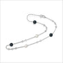 Icona Tigers Eye & Pearl 18" Necklace in Sterling Silver