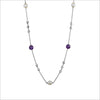 Icona Amethyst & Pearl 32" Necklace in Sterling Silver