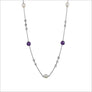 Icona Amethyst & Pearl 32" Necklace in Sterling Silver