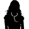 Sahara White Agate Lariat Necklace in Sterling Silver plated with 18k Rose Gold