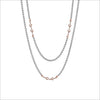 Diamanté Sterling Silver & 18k Rose Gold Plated 42