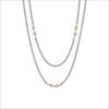 Diamanté Sterling Silver & 18k Rose Gold Plated 42" Necklace