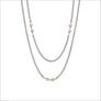 Diamanté Sterling Silver & 18k Rose Gold Plated 42" Necklace