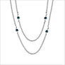 Diamanté London Blue Topaz 42" Necklace in Sterling Silver