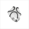 Spirit Black Rhodium & White Onyx Ring in Sterling Silver with Diamonds