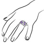 Medallion Amethyst Ring in Sterling Silver