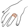 Medallion Rock Crystal Quartz Large Ring in Sterling Silver plated with 18k Rose Gold