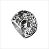 Medallion Black Onyx Large Ring in Sterling Silver